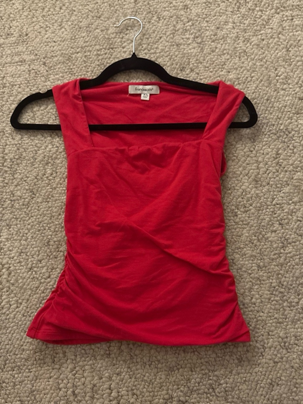 Francesca's Collections Bright Red Square Neck Tank